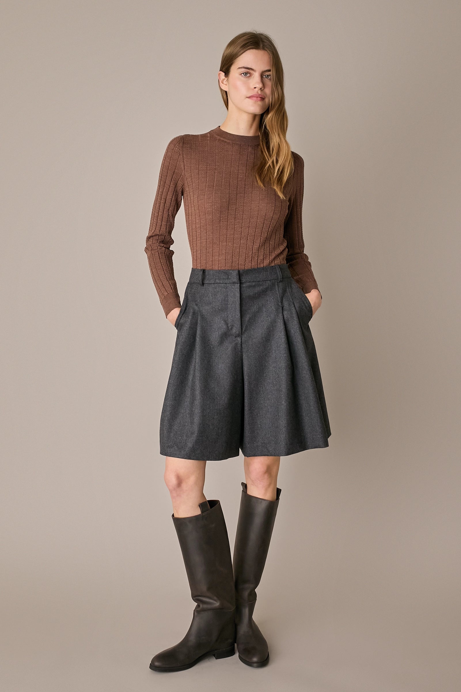 Extra-fine Merino wool openwork sweater