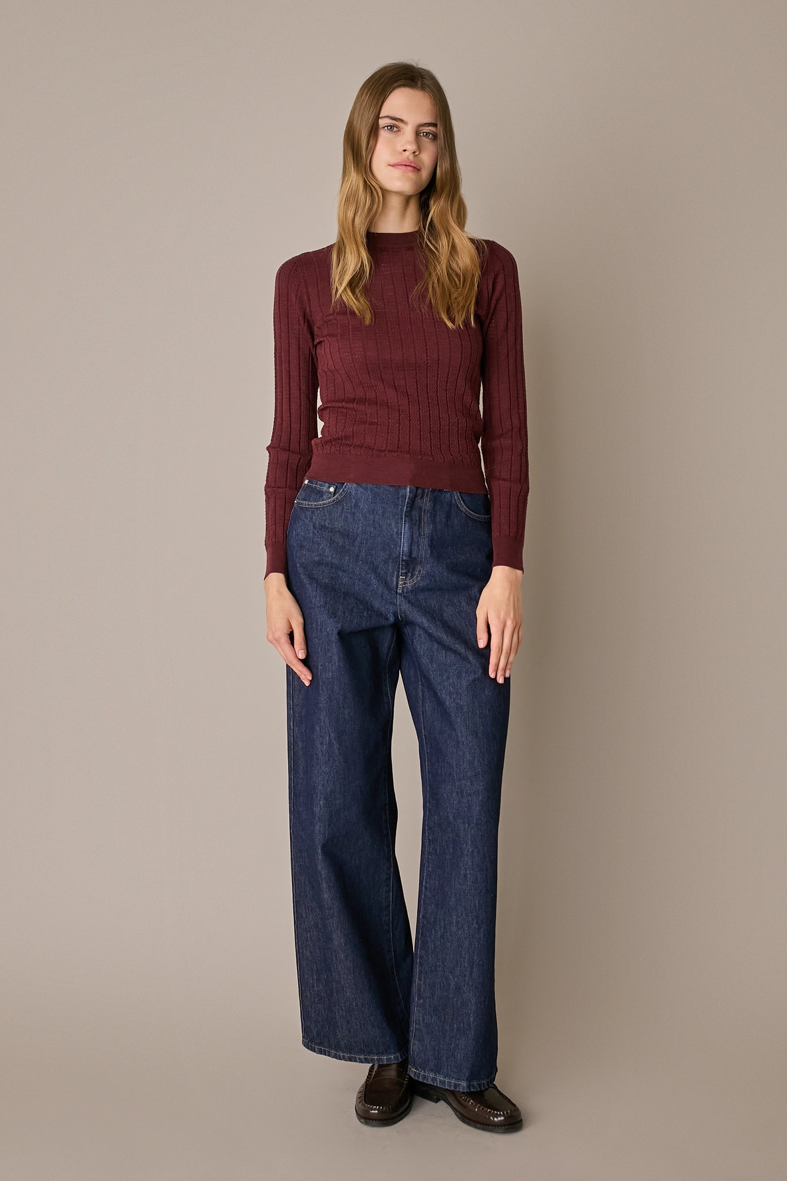 Extra-fine Merino wool openwork sweater