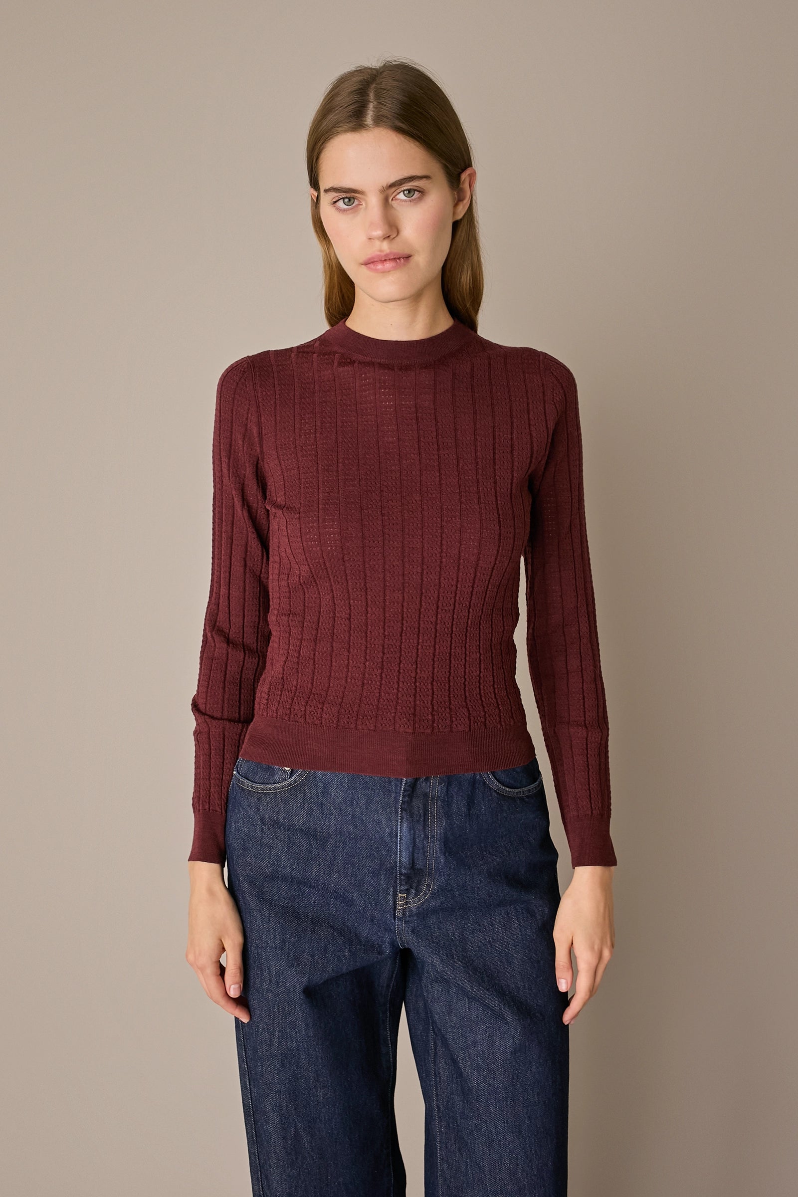 Extra-fine Merino wool openwork sweater