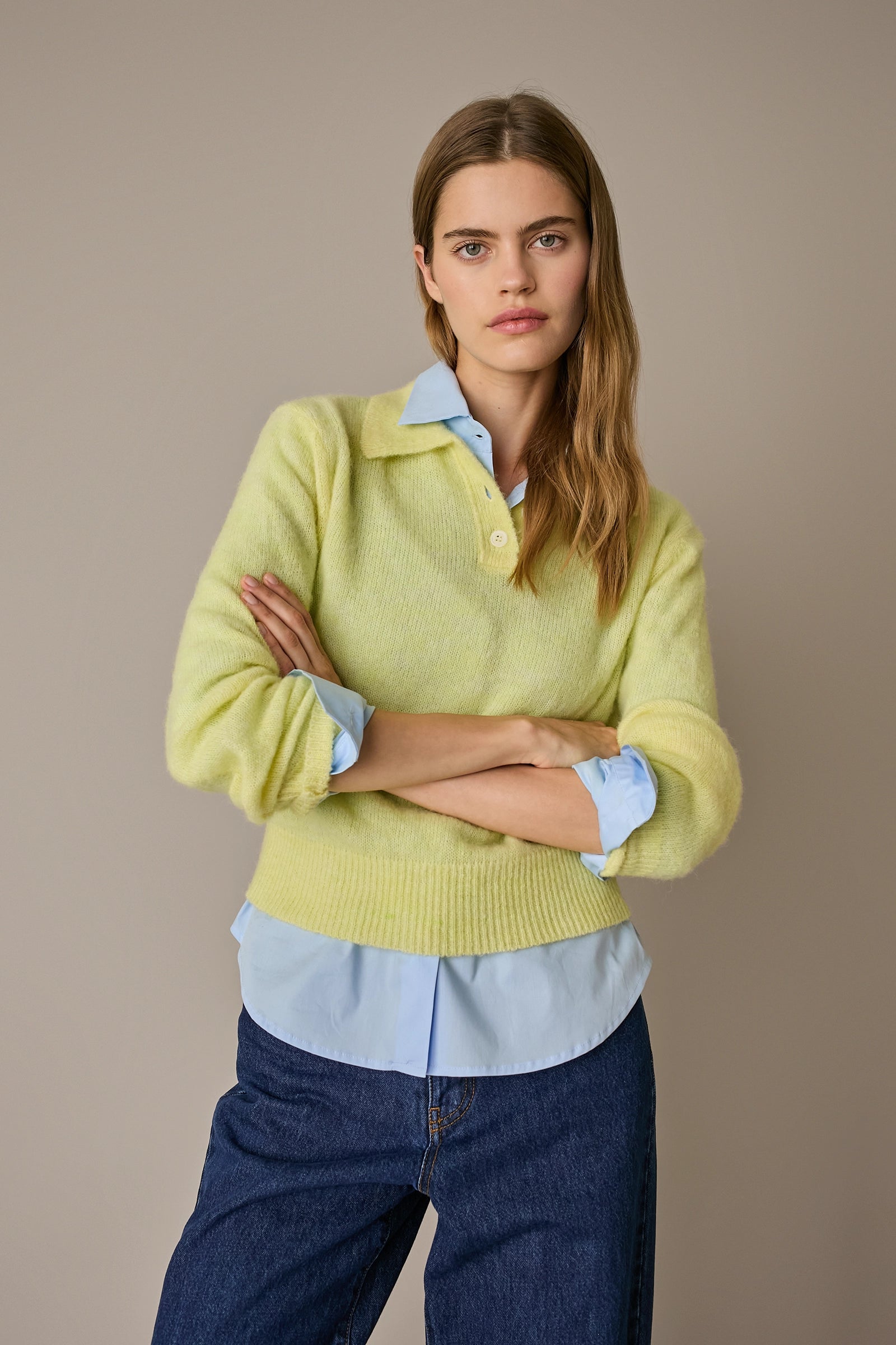 Polo in blend di alpaca