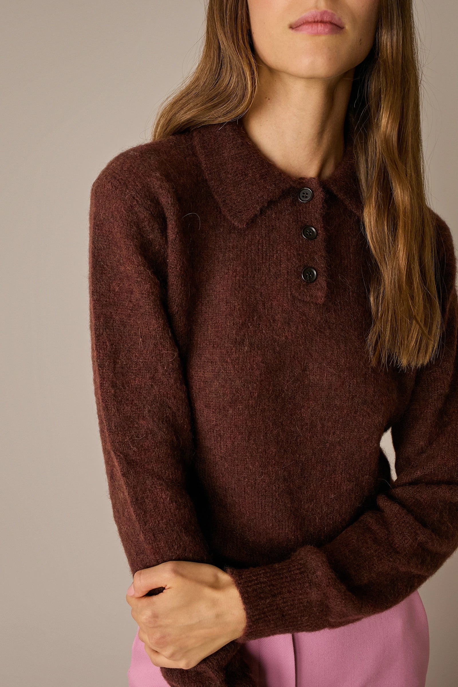 Polo in blend di alpaca