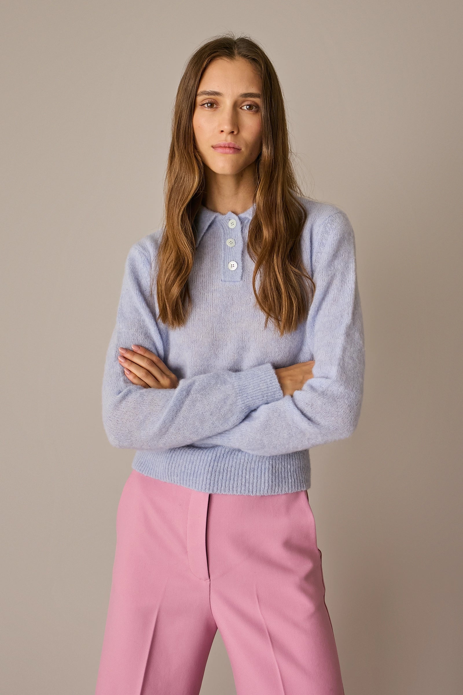Polo in blend di alpaca