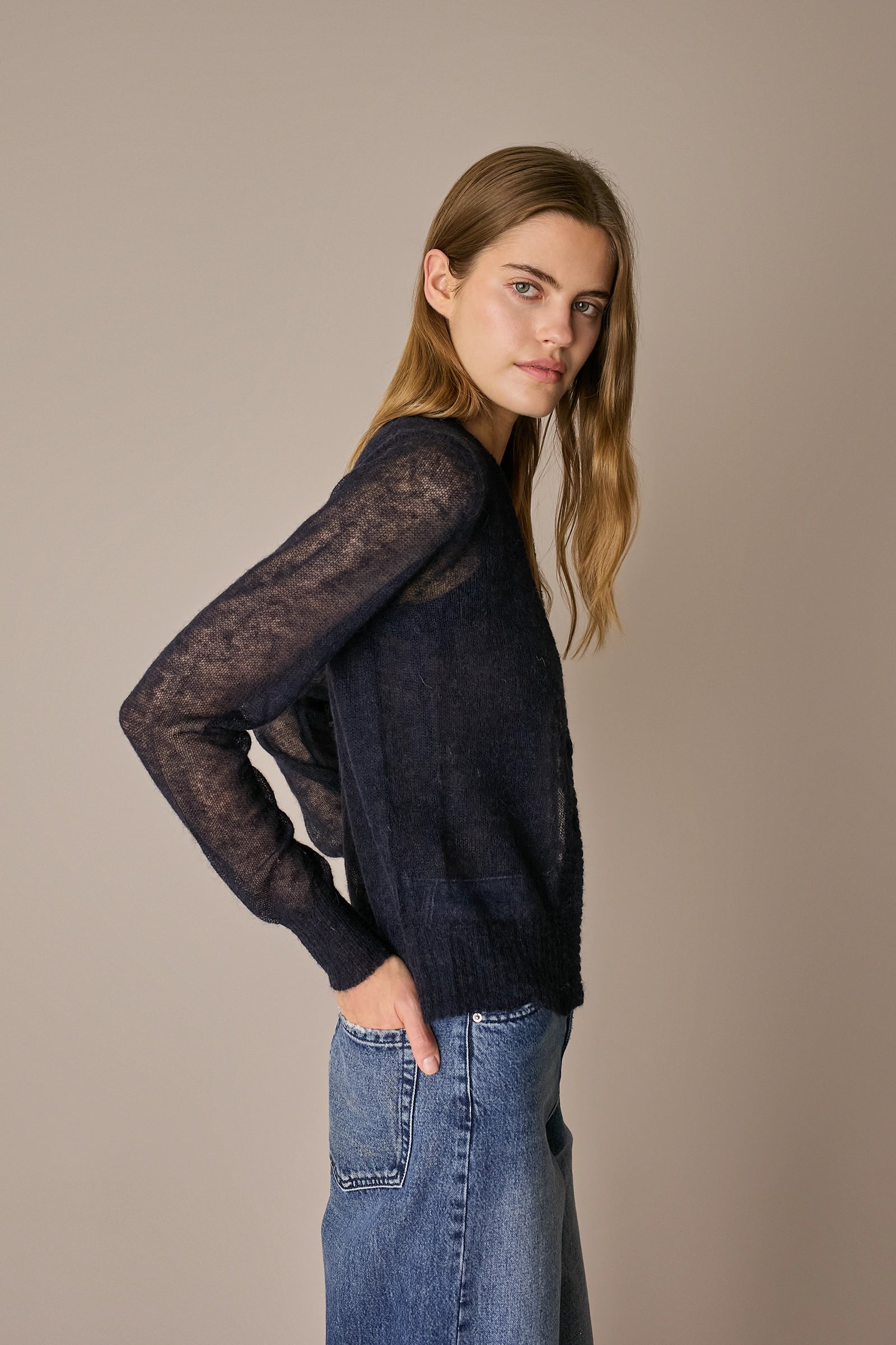 Alpaca and Mohair Cardigan and Tank Top Set