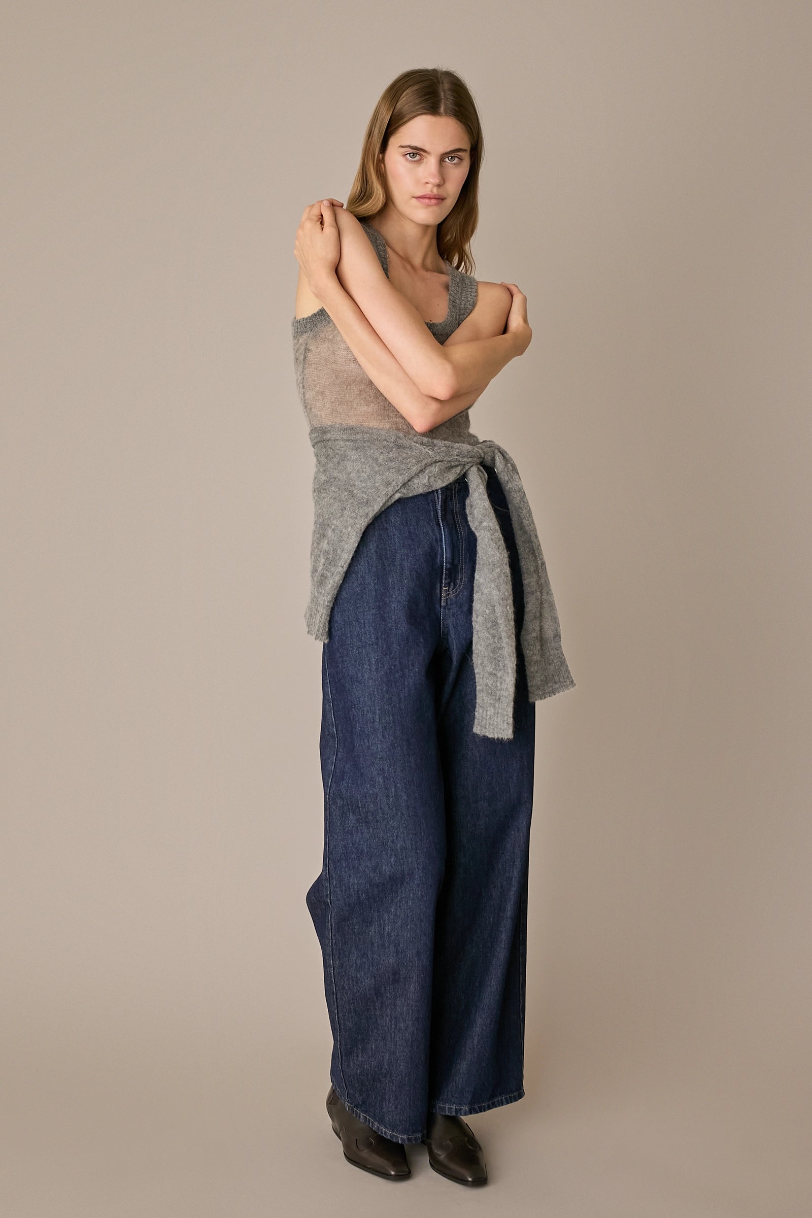 Alpaca and Mohair Cardigan and Tank Top Set