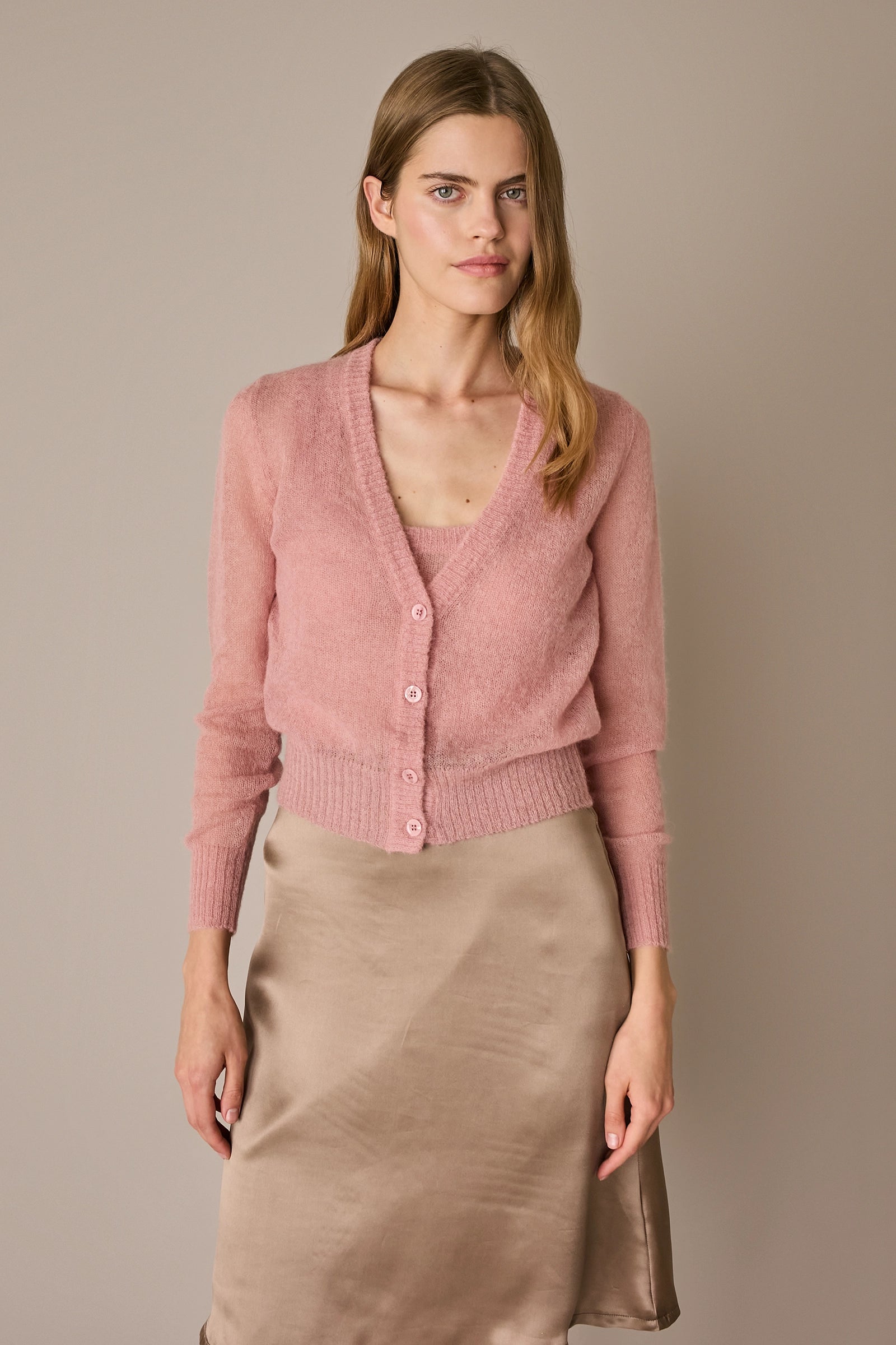 Alpaca and Mohair Cardigan and Tank Top Set