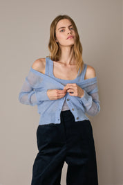 Alpaca and Mohair Cardigan and Tank Top Set