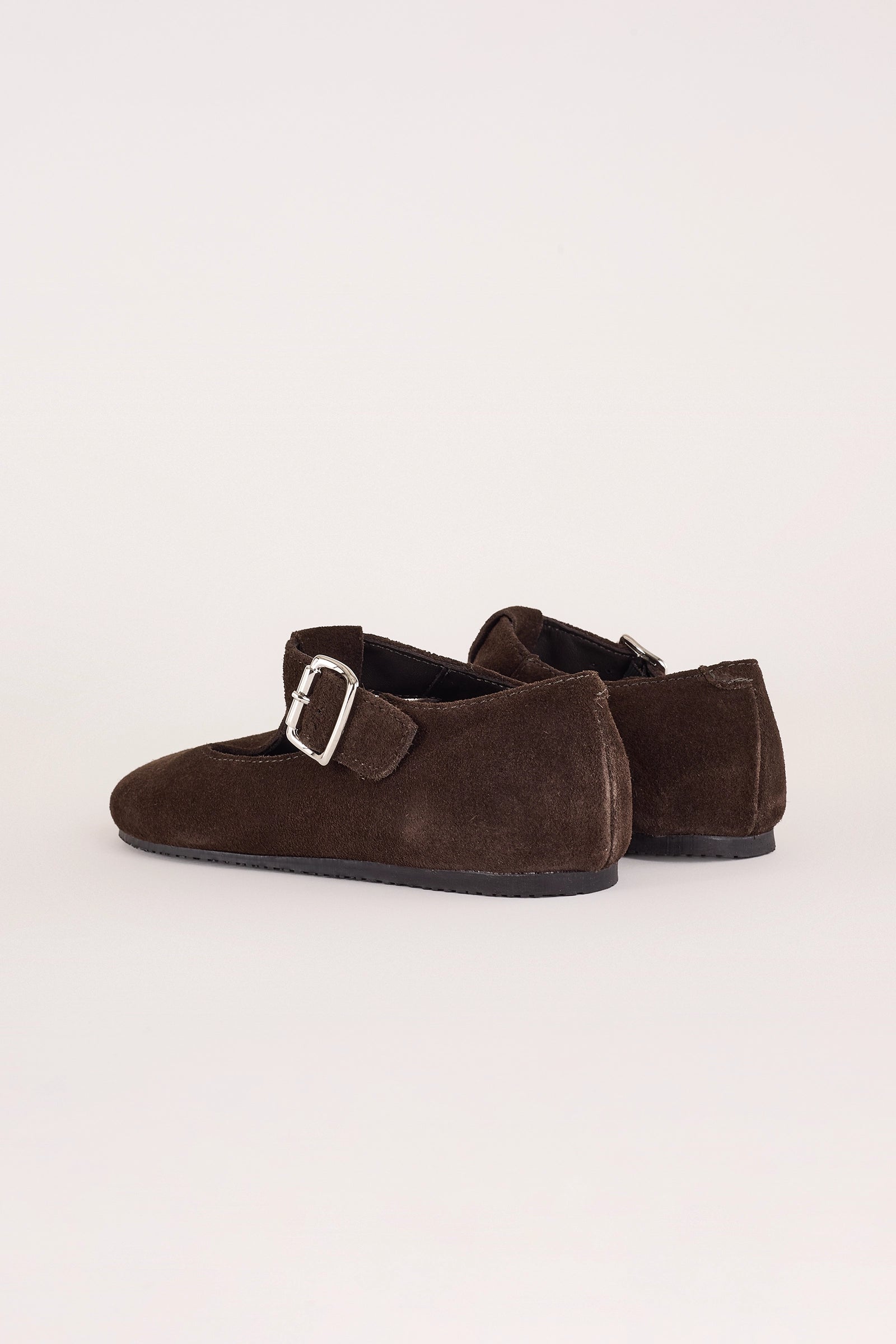 scarpe t-bar con suola in gomma, pelle scamosciata, camoscio bruciato