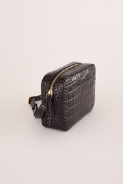 Croco print mini rectangular shoulder bag