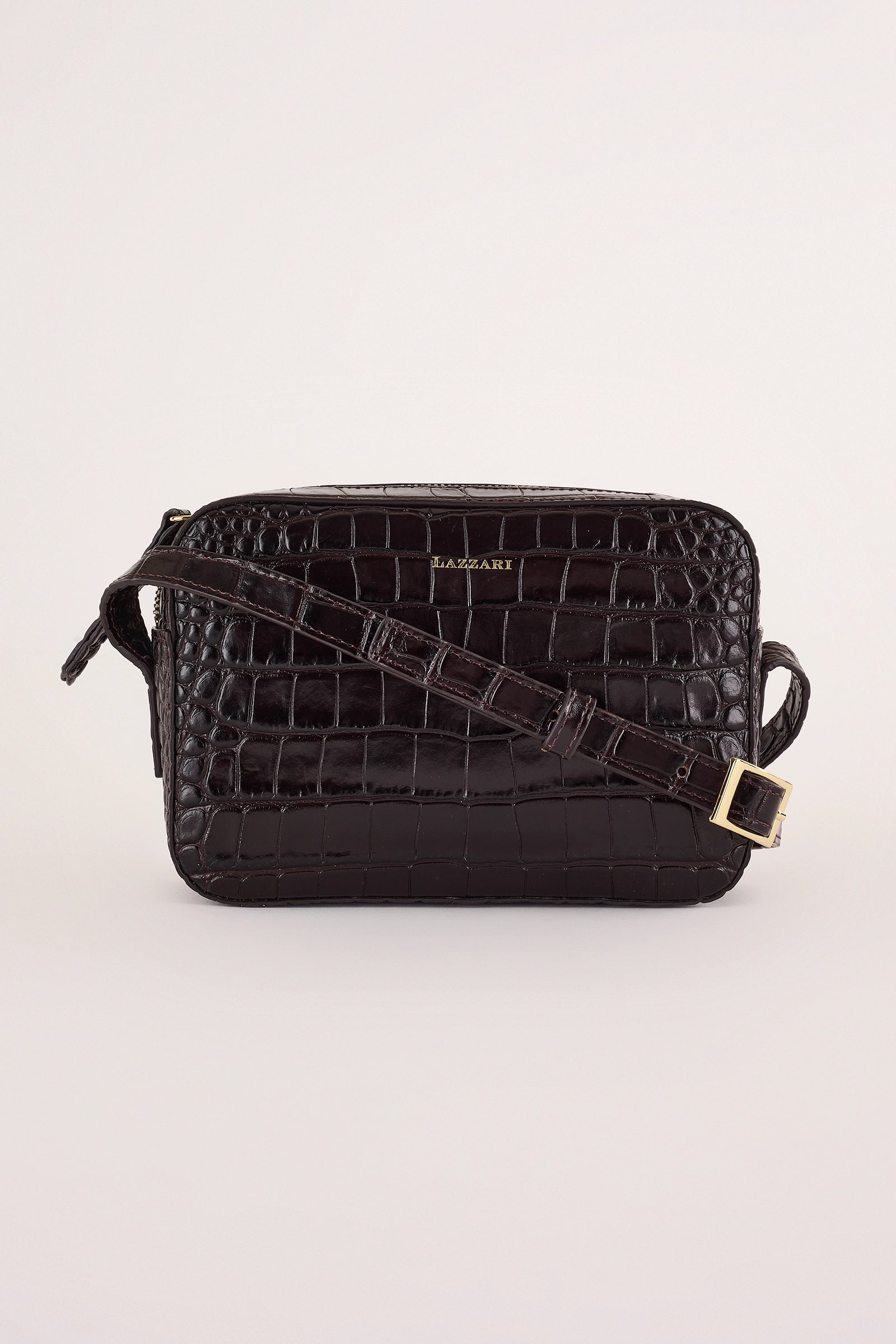 Croco print mini rectangular shoulder bag