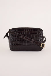 Croco print mini rectangular shoulder bag