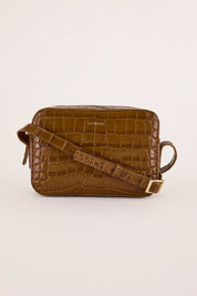 Croco print mini rectangular shoulder bag