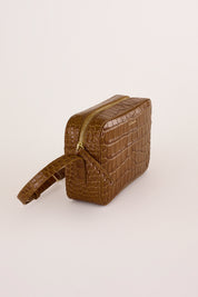 Croco print mini rectangular shoulder bag
