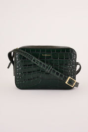 Croco print mini rectangular shoulder bag