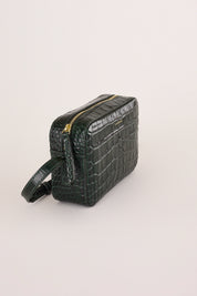 Croco print mini rectangular shoulder bag