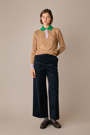 polo colour block biscotto, made in italy