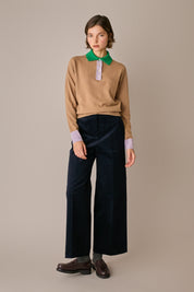 polo colour block, made in italy, biscotto