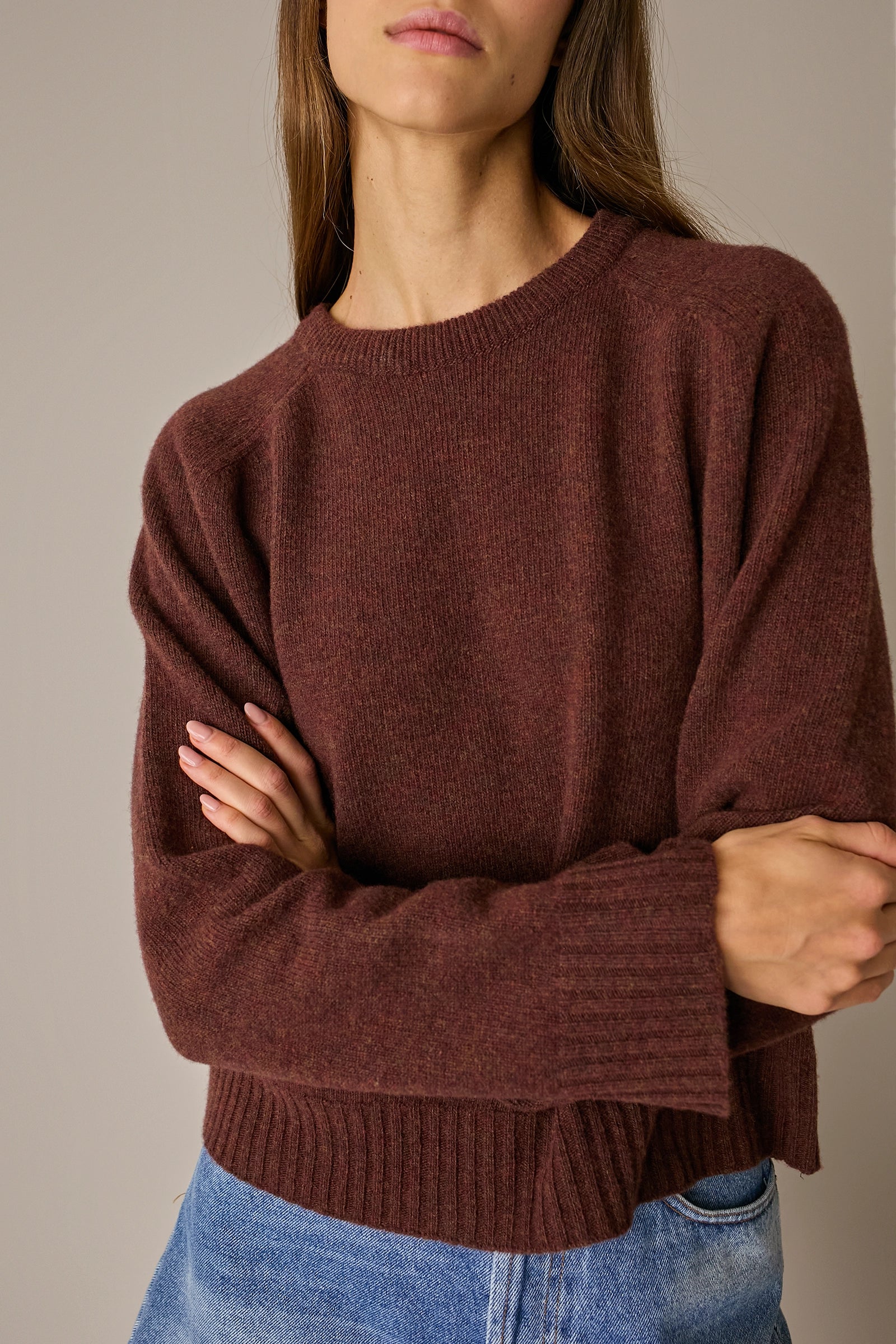 Maglia girocollo boxy