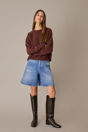 Maglia girocollo boxy