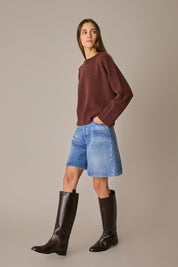 Maglia girocollo boxy