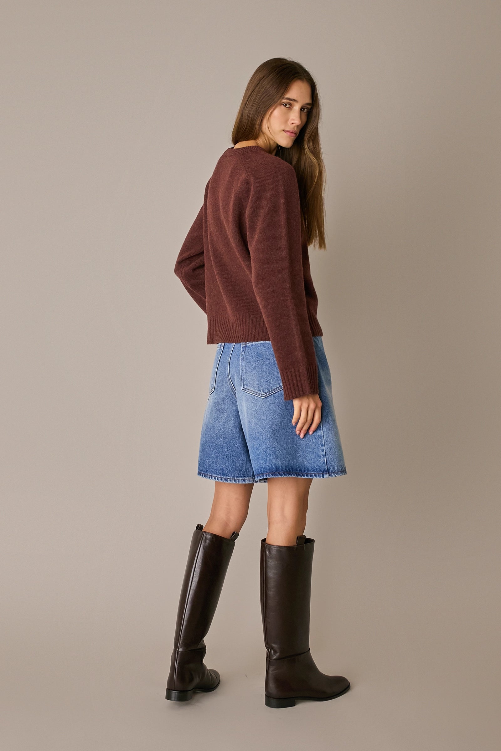 Maglia girocollo boxy