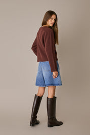 Maglia girocollo boxy