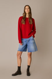 Maglia girocollo boxy