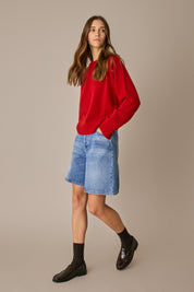 Maglia girocollo boxy