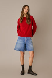 Maglia girocollo boxy