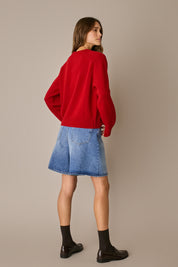 Maglia girocollo boxy