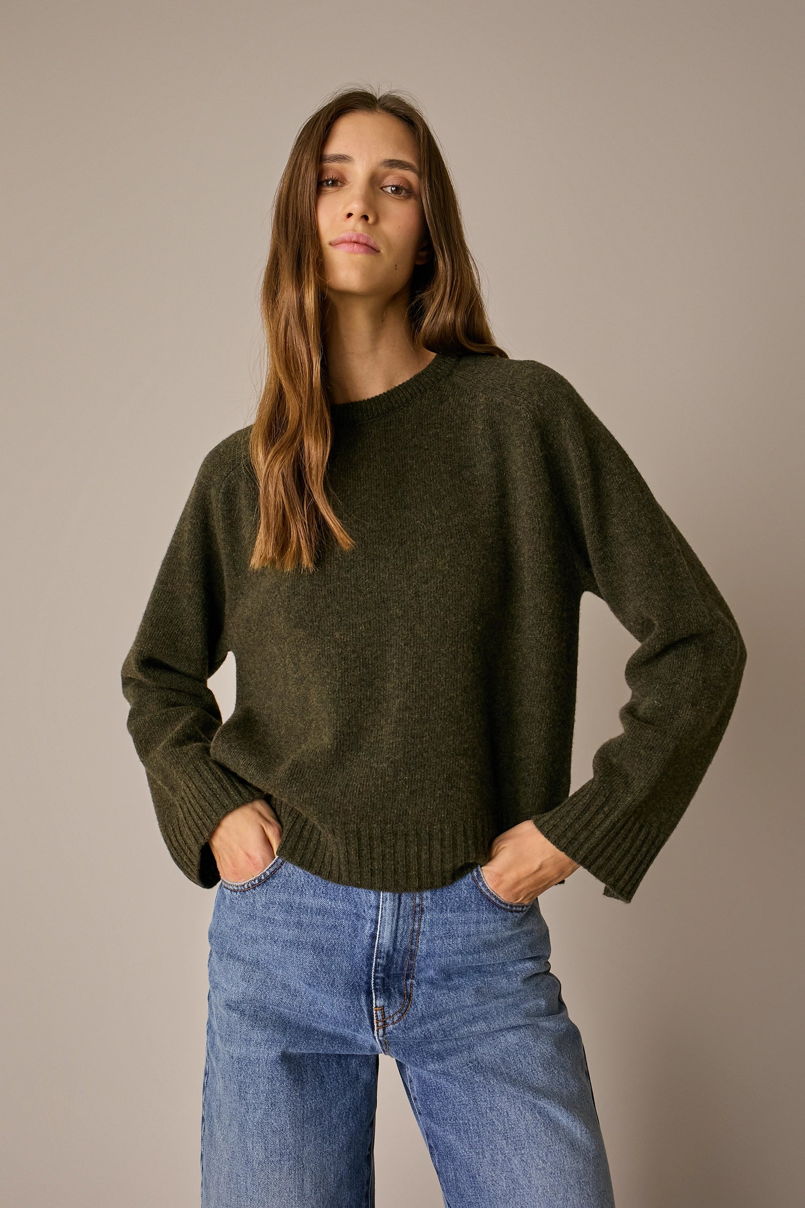 Maglia girocollo boxy