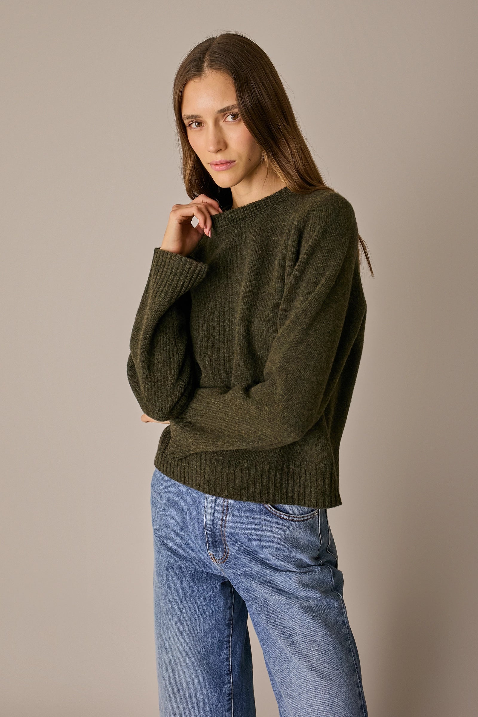 Maglia girocollo boxy