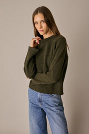 Maglia girocollo boxy