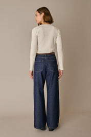 Fine virgin wool sweater with openwork details
